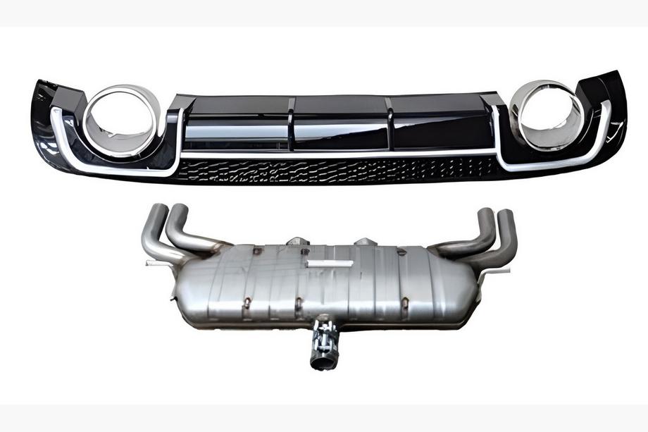 Audi A3 2012-2020 Tylny dyfuzor z końcówkami wydechu V-2 (do S/S-Line, 2012-2020) Image
