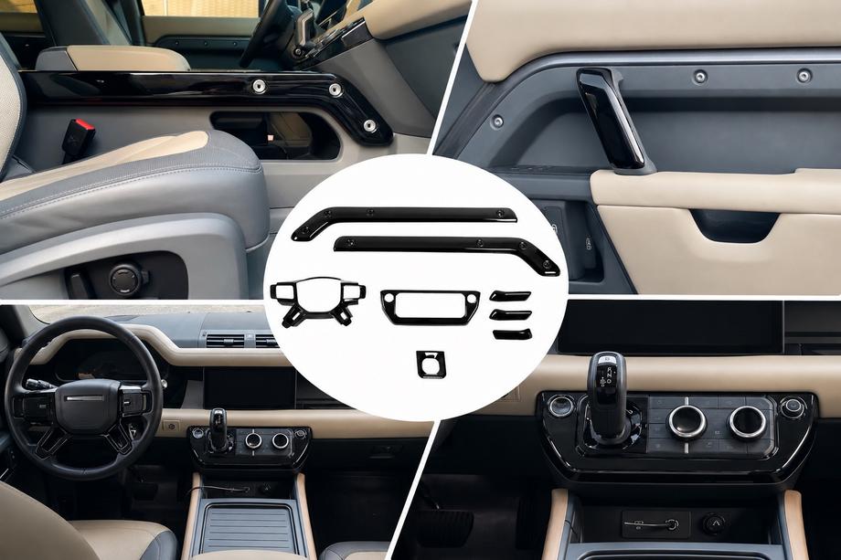 Land Rover Defender 2019- Czarne nakładki do wnętrza Image