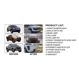 Zestaw Body Kit (Design F150 Raptor 2023) Ford Ranger 2011–2022 zdjęcia 3