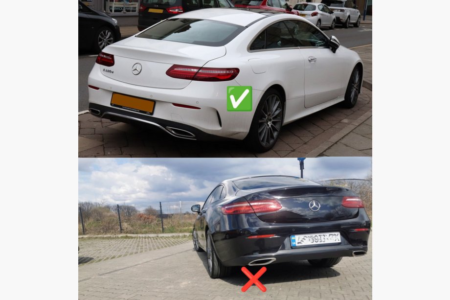 Mercedes E-class coupe C238 2016-2024 Tylny Dyfuzor Black z Końcówkami Black (Design AMG53) Zdjęcia 4