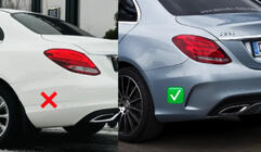 Mercedes C-class W205 2014-2021 Tylny dyfuzor z końcówkami Black (Design C63 2018-2021) zdjęcia 3