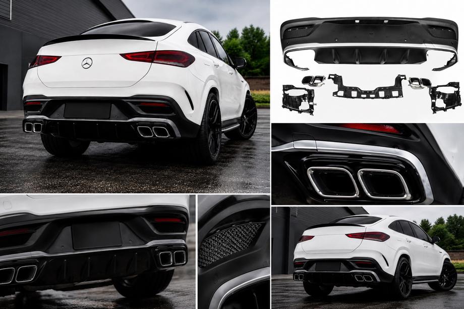 Mercedes GLE coupe C167 2019- Tylny dyfuzor z końcówkami wydechu (design GLE63) Image