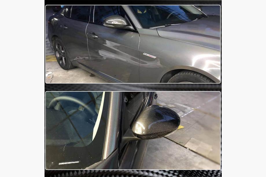 Alfa Romeo Giulia 2016-2022 Nakładki na Lusterka (Dry Carbon) Zdjęcia 11