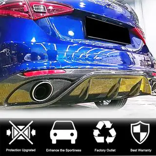 Dyfuzor tylnego zderzaka z końcówkami V2 (do Base, Carbon) Alfa Romeo Giulia 2016-2022 zdjęcia 3