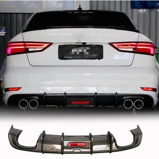 Dyfuzor tylnego zderzaka z lampą STOP LED (do Base Sedan 2017-2020, Carbon) zdjęcia 1