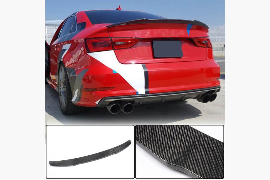 Audi A3 2012-2020 Spoiler tylnej klapy bagażnika (FRP) Zdjęcia 3
