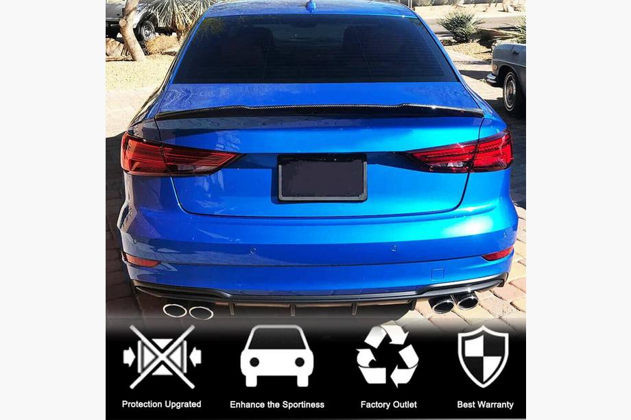 Audi A3 2012-2020 Spoiler tylnej klapy bagażnika (FRP) Zdjęcia 5