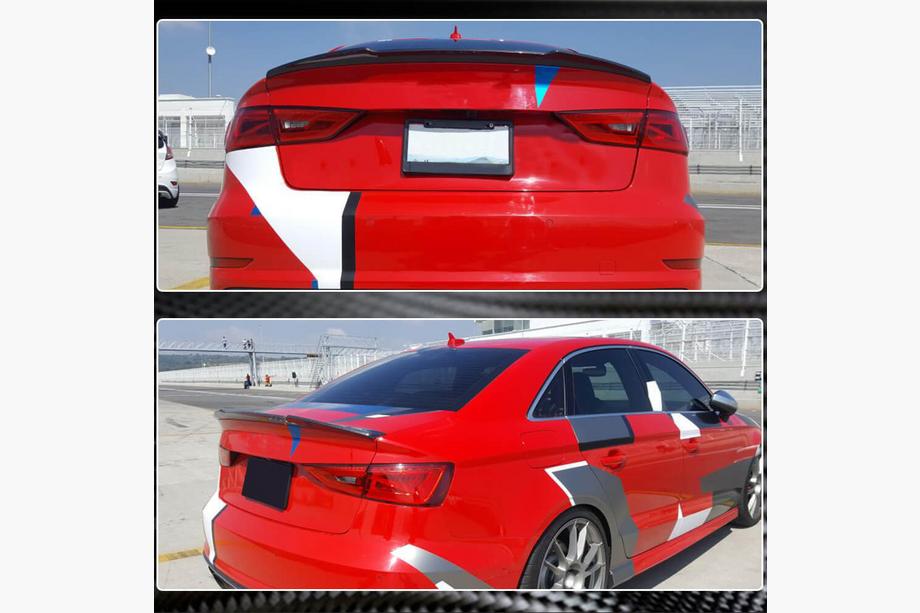 Audi A3 2012-2020 Spoiler tylnej klapy bagażnika (FRP) Zdjęcia 7