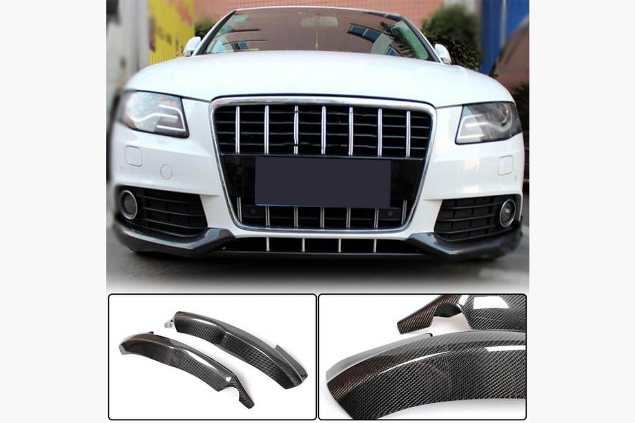 Audi A4 B8 2007-2015 Nakładki Flap na przedni zderzak (do Base 2007-2011, Carbon) Image