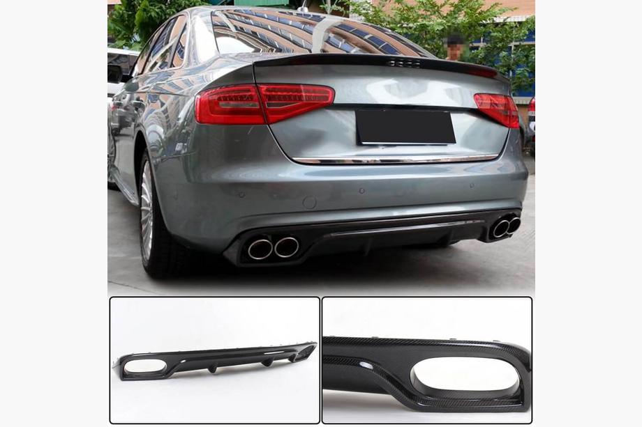 Audi A4 B8 2007-2015 Dyfuzor tylnego zderzaka (do Base 2011-2015, Carbon) Image