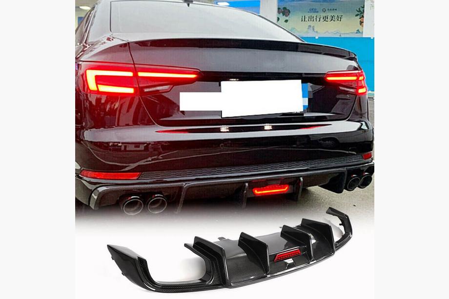 Audi A4 B9 2015-2024 Dyfuzor tylnego zderzaka (do Base Sedan 2015-2019, Carbon) Image
