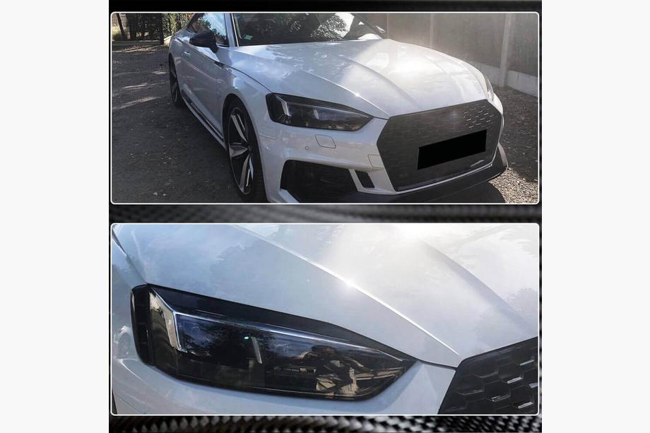 Audi A5 2016-2025 Nakładki na Reflektory Brewki (Carbon) Zdjęcia 5
