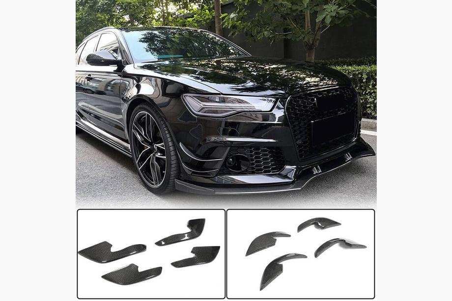 Audi A6 C7 2011-2017 Nakładki na przedni zderzak (do RS6, 4 szt, Carbon) Image