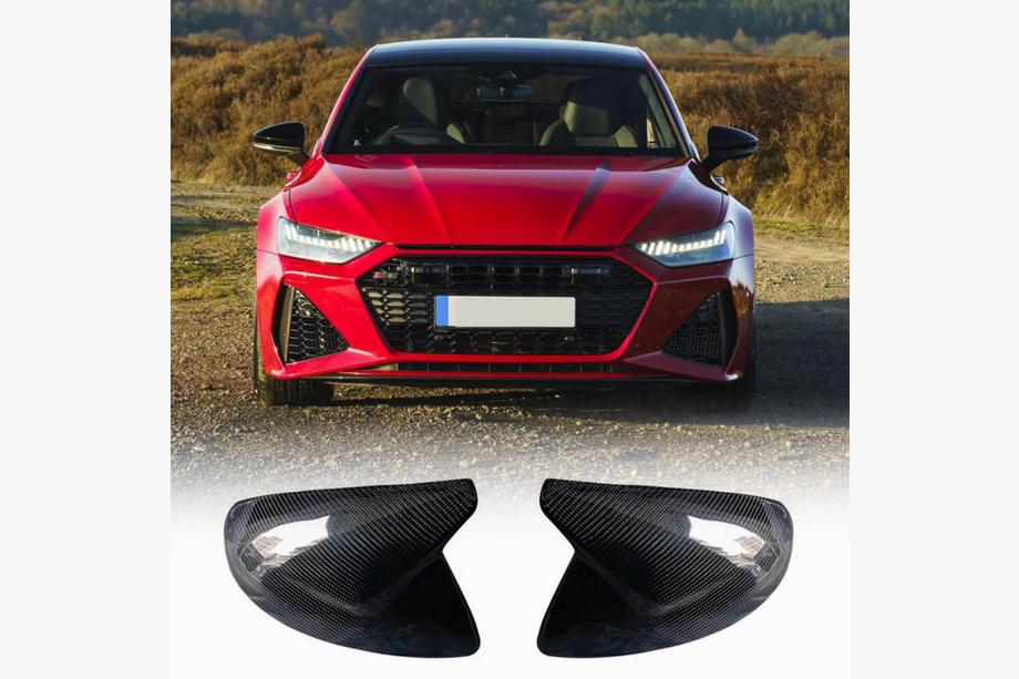 Audi A6 C8 2018–2025 Nakładki na Lusterka, Styl Zamienny (Carbon) V2 Image