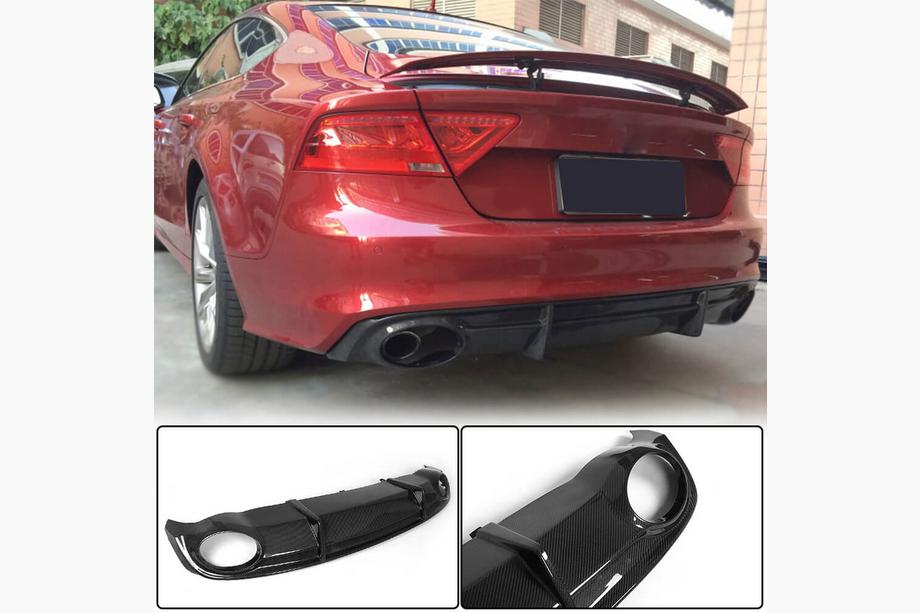 Audi A7 2010-2018 Dyfuzor tylnego zderzaka V3 (do S-Line, 2010-2014, Carbon) Image