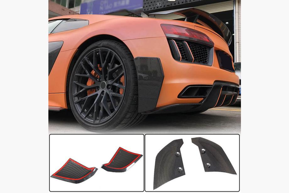 Audi R8 2015- Splittery tylnego zderzaka V2 (2015-2020, Carbon) Image