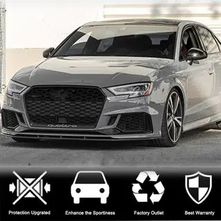 Dokładki lip spoilera przedniego zderzaka V5 (do RS3 Sedan 2017-2020, karbon) zdjęcia 3