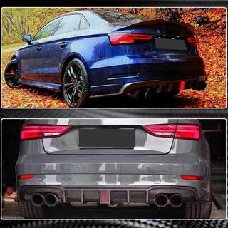 Dyfuzor tylnego zderzaka z lampą stop LED V2 (do RS3 2017-2019, Carbon) Audi A3 2012-2020 zdjęcia 4
