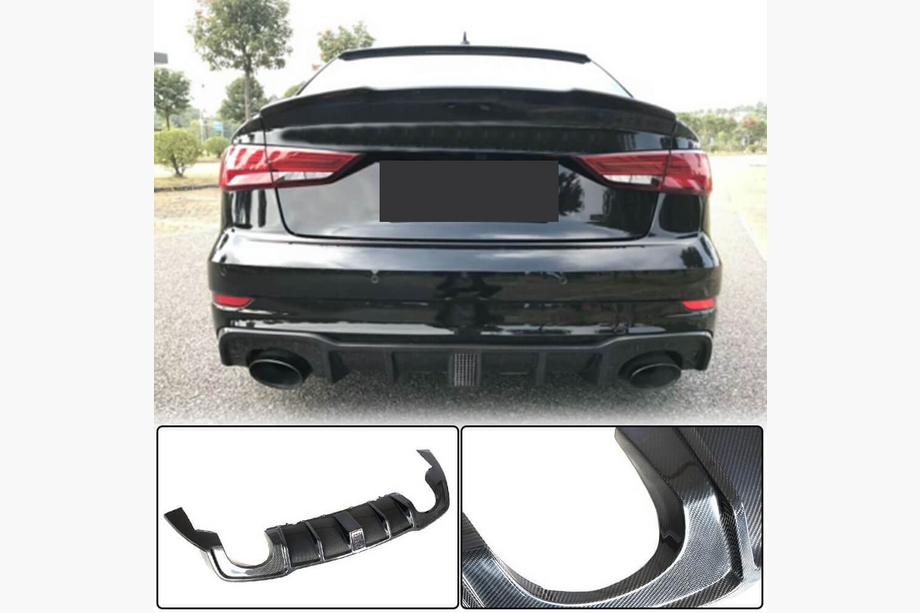 Audi A3 2012-2020 Dyfuzor Tylny Zderzaka (Carbon) (z Lampą Stop LED) V2 Image