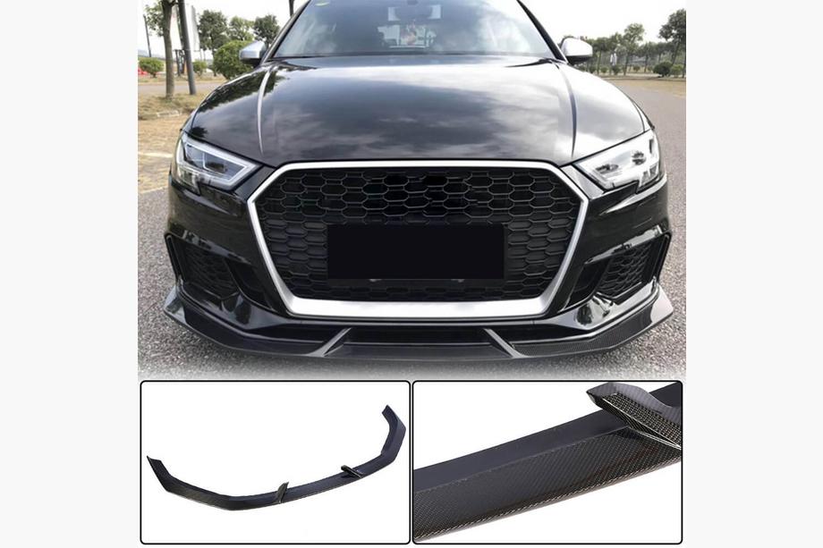 Audi A3 2012-2020 Splittery dokładki przedniego zderzaka V3 (do RS3 Sedan 2017-2020, Carbon) Image