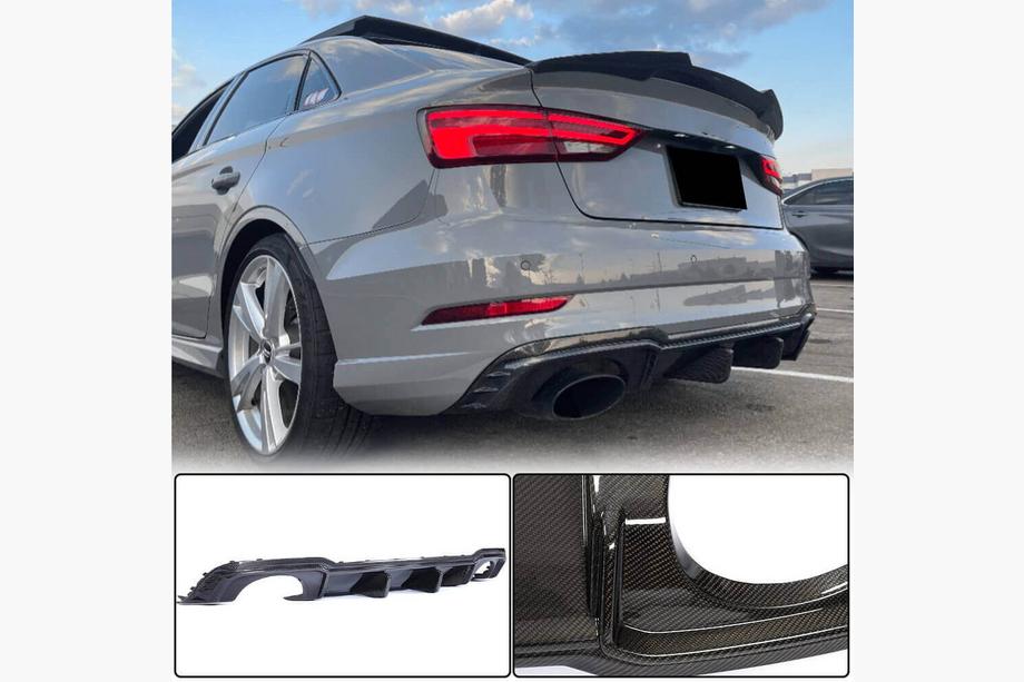 Audi A3 2012-2020 Dyfuzor tylnego zderzaka V1 (do RS3 Sedan 2017-2019, Carbon) Image