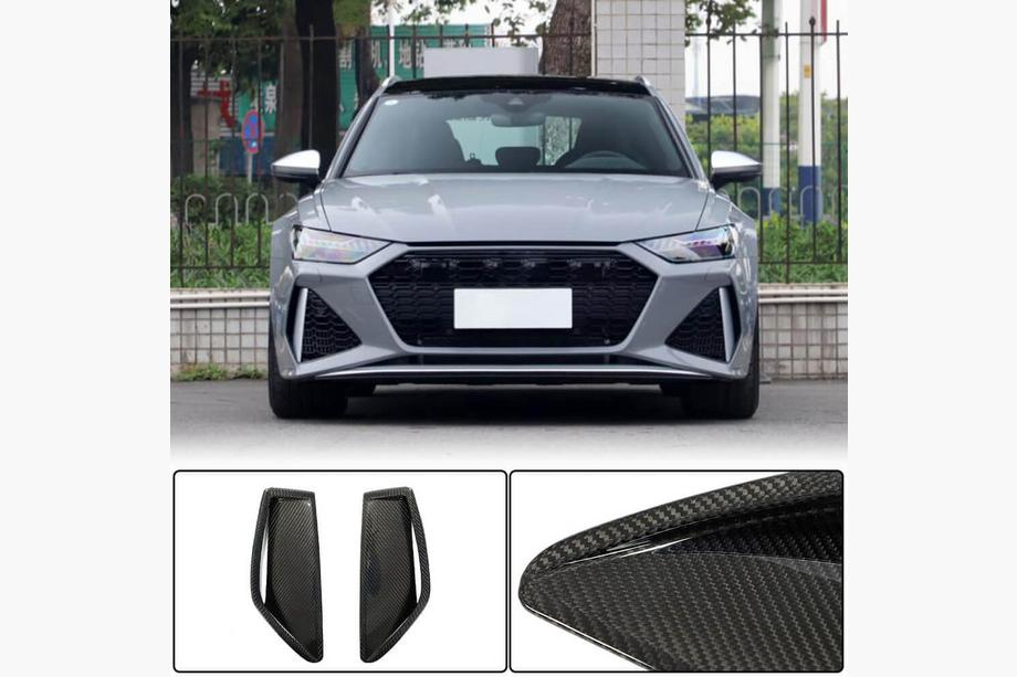 Audi A6 C8 2018–2025 Nakładki na przedni zderzak (do RS6, Carbon) Zdjęcia 1