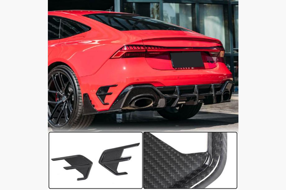 Audi A7 2018- Nakładki na wloty powietrza tylnego zderzaka (do RS7 2018-2022, Suchy Karbon) Image