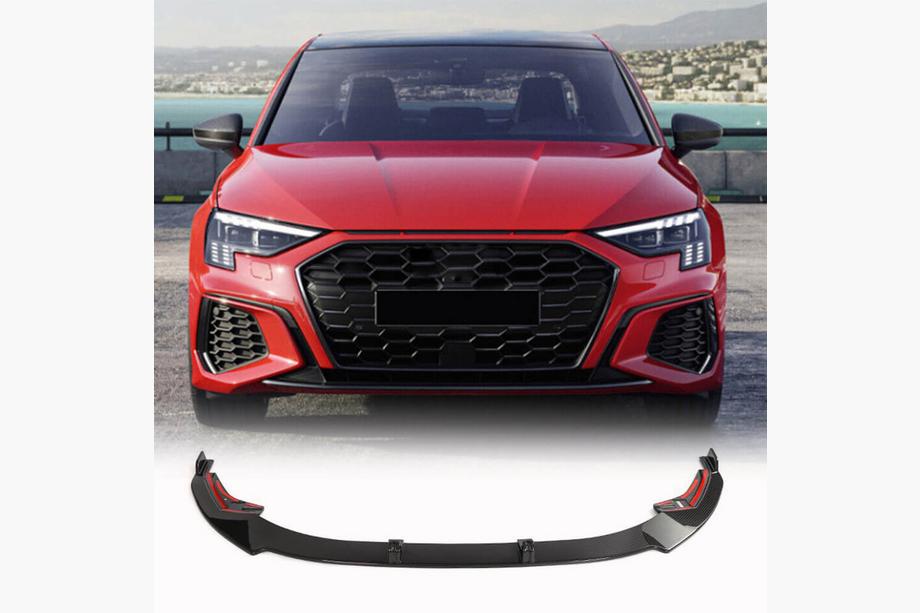 Audi A3 2020- Dokładka przedniego zderzaka lip (do S-Line Sedan 2020-2023, carbon) Zdjęcia 1