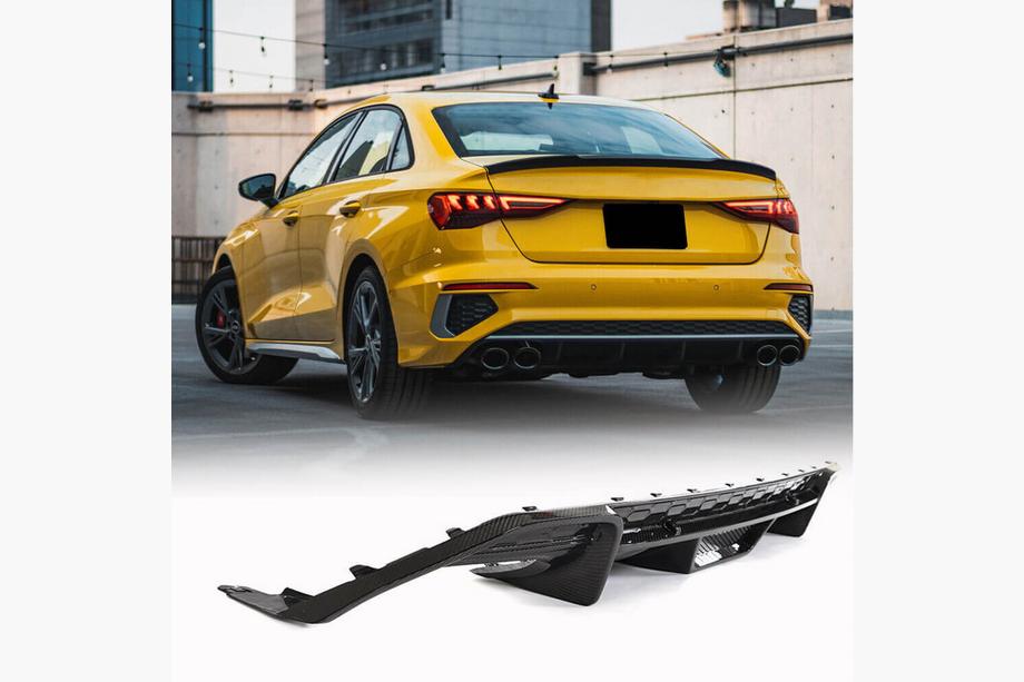 Audi A3 2020- Dyfuzor tylnego zderzaka V1 (do S-Line Sedan 2020-2023, Carbon) Image