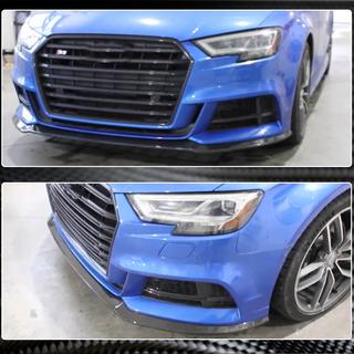Dokładka przedniego zderzaka Lip V5 (do S-Line Sedan 2017-2020, Carbon) Audi A3 2012-2020 zdjęcia 4