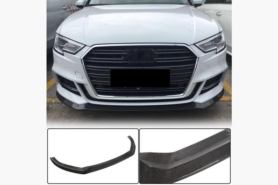 Audi A3 2012-2020 Dokładka przedniego zderzaka Lip V5 (do S-Line Sedan 2017-2020, Carbon) Image