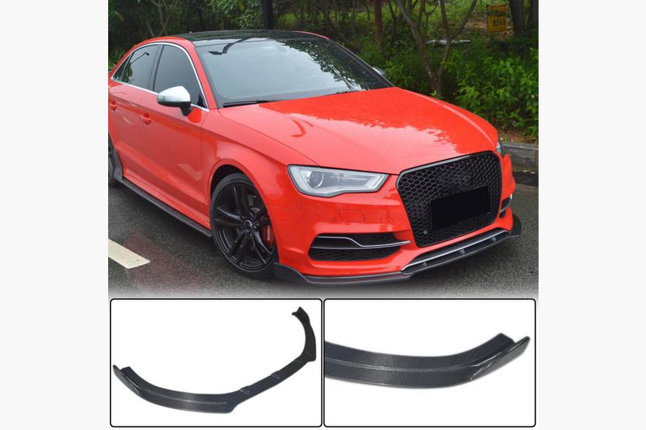 Audi A3 2012-2020 Dokładka przedniego zderzaka Lip V3 (do S-Line Sedan 2012-2016, Carbon) Image