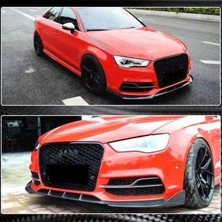 Dokładka przedniego zderzaka Lip V2 (do S-Line Sedan 2012-2016, Carbon) Audi A3 2012-2020 zdjęcia 4