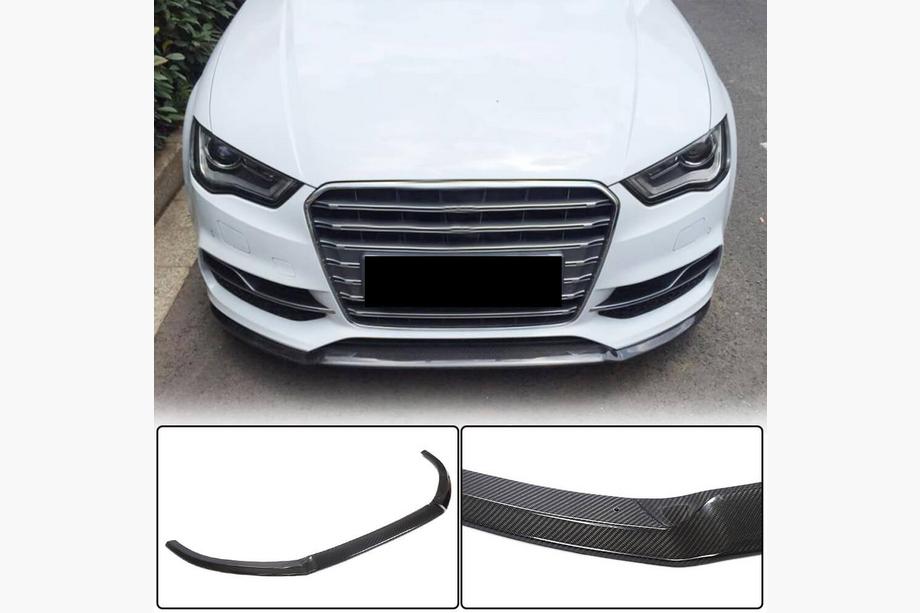 Audi A3 2012-2020 Dokładka przedniego zderzaka Lip V1 (do S-Line Sedan 2012-2016, Carbon) Image