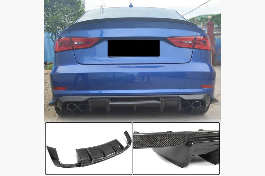 Audi A3 2012-2020 Dyfuzor tylnego zderzaka V1 (do S-Line Sedan 2012-2016, Carbon) Image