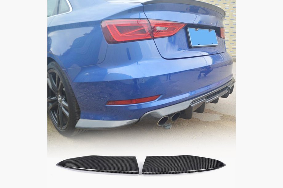 Audi A3 2012-2020 Dokładki tylnego zderzaka Flap (do S-Line Sedan 2012-2016, karbon) Image