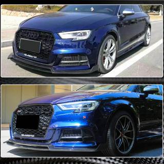 Dokładka przedniego zderzaka Lip V4 (do S-Line Sedan 2017-2020, Carbon) Audi A3 2012-2020 zdjęcia 3