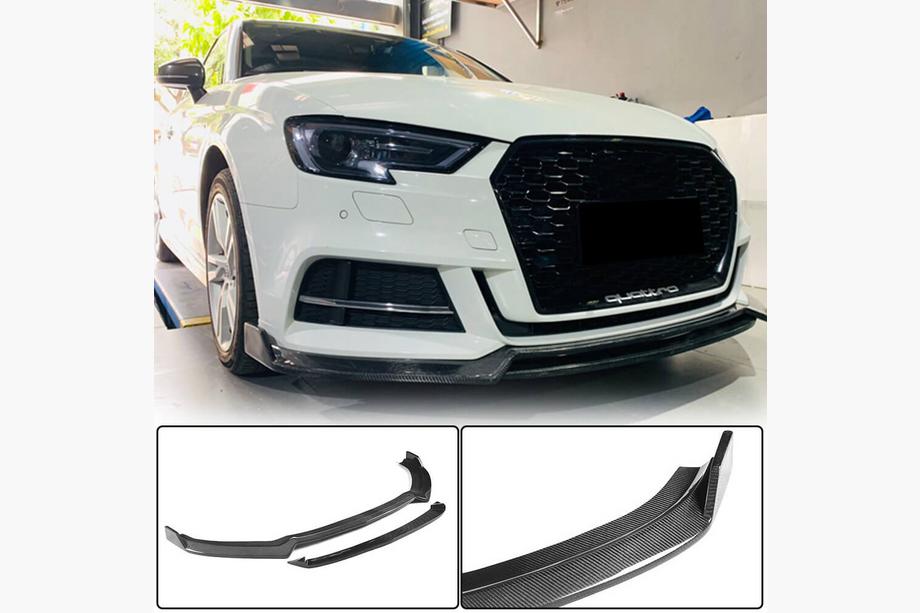 Audi A3 2012-2020 Dokładka przedniego zderzaka Lip V4 (do S-Line Sedan 2017-2020, Carbon) Image