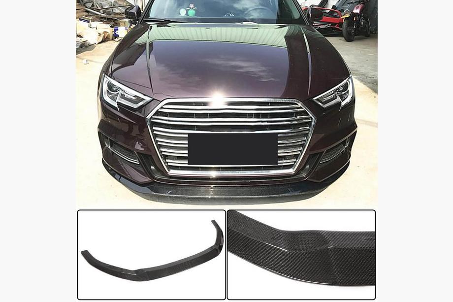 Audi A3 2012-2020 Dokładka przedniego zderzaka Lip V3 (do S-Line Sedan 2017-2020, Carbon) Image