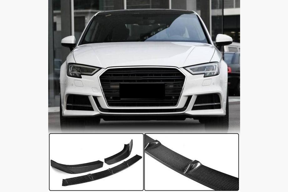 Audi A3 2012-2020 Dokładka przedniego zderzaka Lip V2 (do S-Line Sedan 2017-2020, Carbon) Image