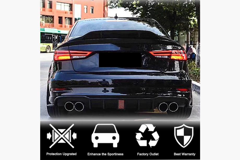 Audi A3 2012-2020 Dyfuzor tylnego zderzaka V2 (do S-Line Sedan 2017-2020, Carbon) Zdjęcia 2