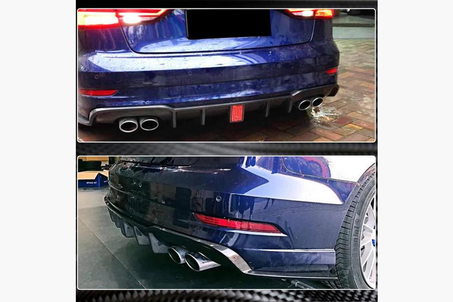 Audi A3 2012-2020 Dyfuzor tylnego zderzaka V2 (do S-Line Sedan 2017-2020, Carbon) Zdjęcia 3