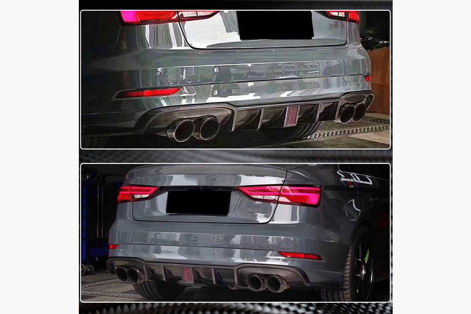 Audi A3 2012-2020 Dyfuzor tylnego zderzaka V2 (do S-Line Sedan 2017-2020, Carbon) Zdjęcia 4