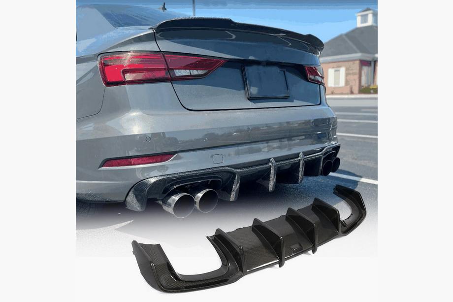 Audi A3 2012-2020 Dyfuzor tylnego zderzaka V1 (do S-Line Sedan 2017-2020, Carbon) Image