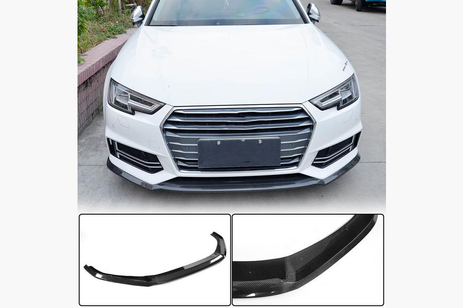 Audi A4 B9 2015-2024 Dokładka (lip) przedniego zderzaka Lip V4 (do S-Line Sedan 2015-2019, Carbon) Image