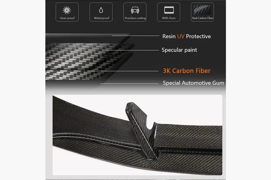 Dokładka przedniego zderzaka Lip (do S-Line Sedan 2019-2024, Carbon) zdjęcia 3
