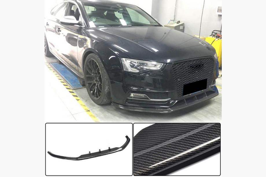 Audi A5 2007-2015 Nakładka na Zderzak Przedni Lip V3 do S-Line 2012-2015 Carbon Image
