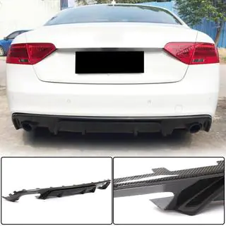 Dyfuzor tylnego zderzaka V2 (do S-Line 2012-2015, Carbon) zdjęcia 1