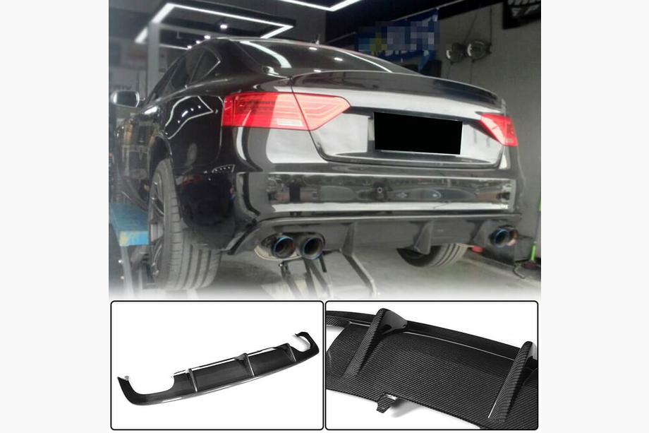 Audi A5 2007-2015 Dyfuzor tylnego zderzaka V1 (do S-Line 2012-2015, Carbon) Image