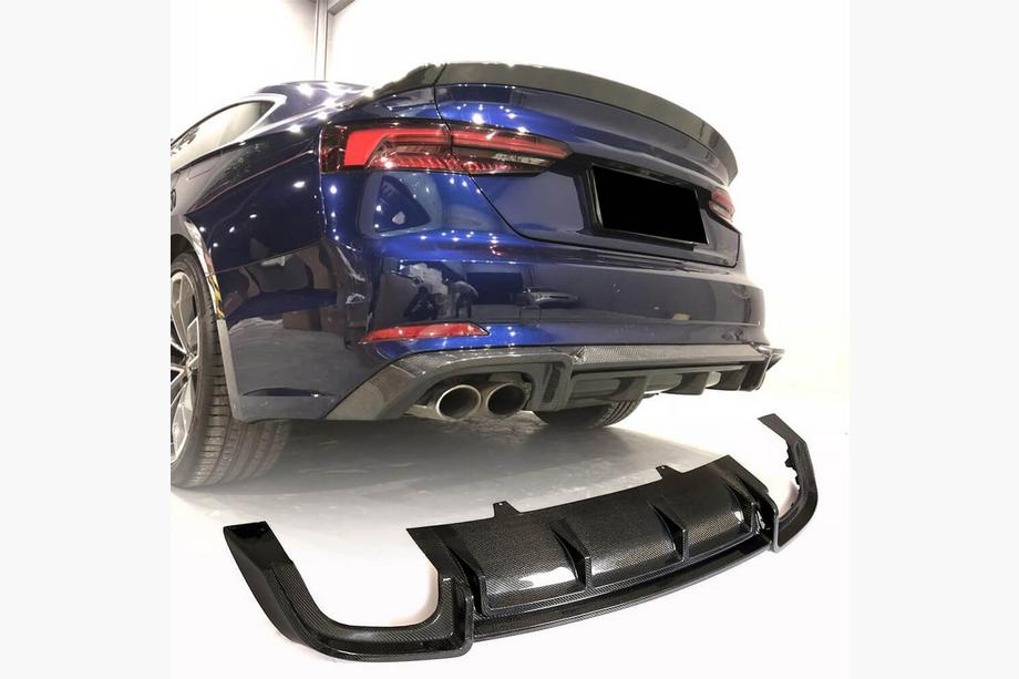 Audi A5 2016-2025 Dyfuzor tylnego zderzaka V2 (do S-Line 2016-2020, Carbon) Image